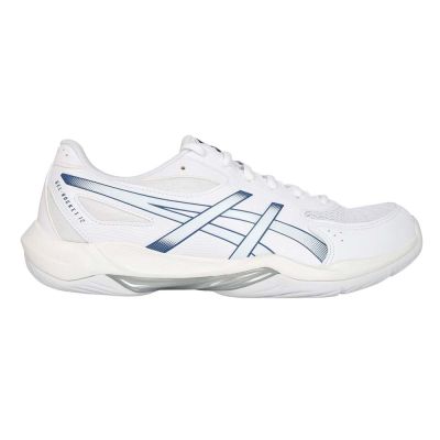ASICS GEL-ROCKET 12 男女款排球鞋-2E-寬楦 訓練 亞瑟士 1073A087-100 白墨藍
