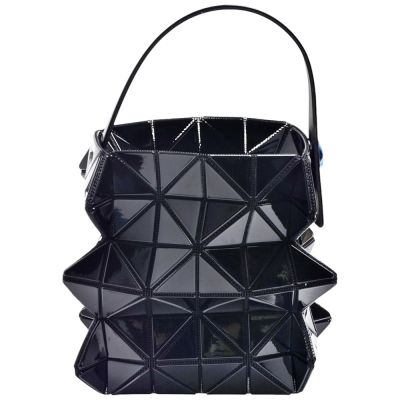 ISSEY MIYAKE 三宅一生 BAOBAO立體亮面幾何方格手拿包(XS-黑色)
