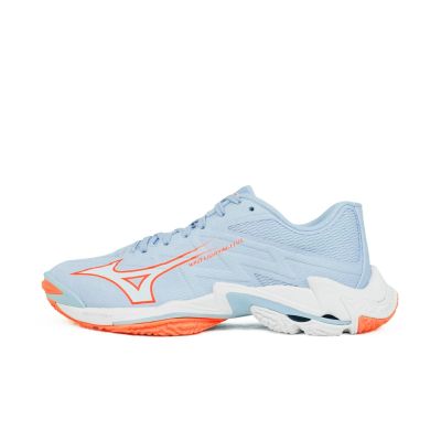 Mizuno 美津濃 Wave Lightning Elite [V1GC260084] 女 排球鞋 包覆 回彈 水藍橘
