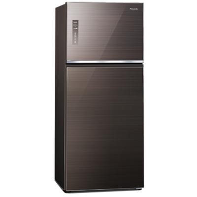 Panasonic國際牌 422公升無邊框玻璃雙門冰箱曜石棕NR-B421TG-T