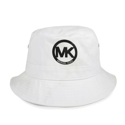 MICHAEL KORS 大圓標Logo潮款漁夫帽(靚白色)