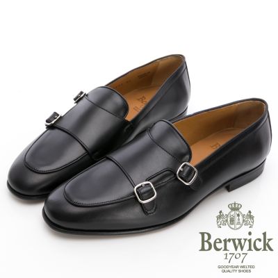 【BERWICK】西班牙進口 牛皮雙扣孟克樂福鞋 -黑 535008KM10