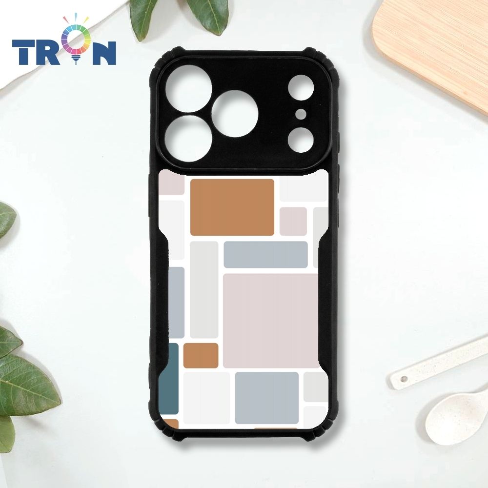 TRON iPhone 17 Pro 簡約格紋-3 四角防摔 機甲殼 軟硬殼 手機殼