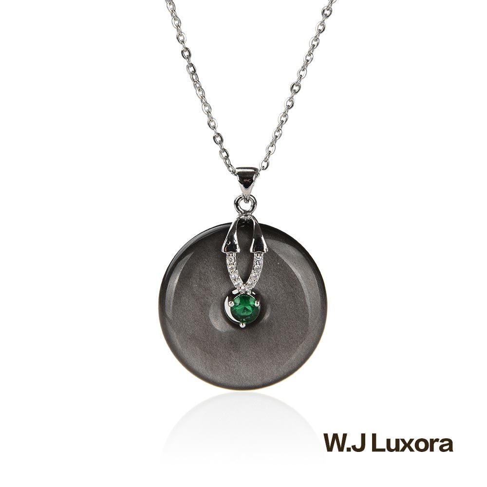 W.J Luxora保平安 銀曜石項錬  28MM1    150515-03