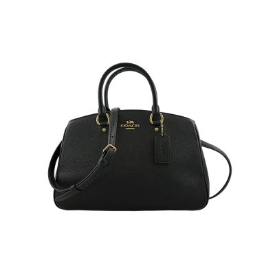 COACH Savannah carryall 黑色荔枝紋皮革三層手提/肩斜背包(大款)