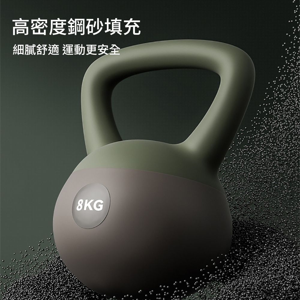 神鬼玩家】8KG潮時尚工業風軟壺鈴贈防滑露指手套一雙(軟式壺鈴深蹲翹臀