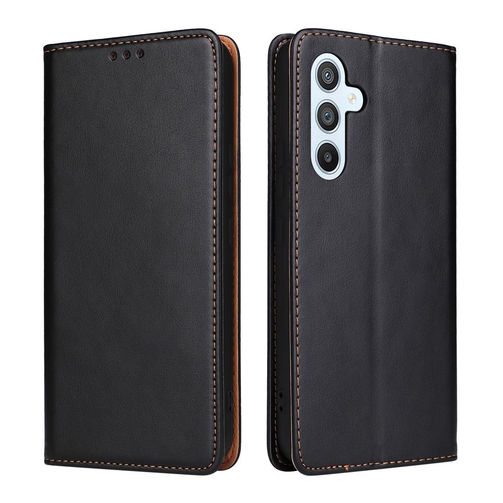 Fierre Shann 真皮紋 Samsung  S24 FE (6.7吋) 錢包支架款 磁吸側掀 手工PU皮套保護殼
