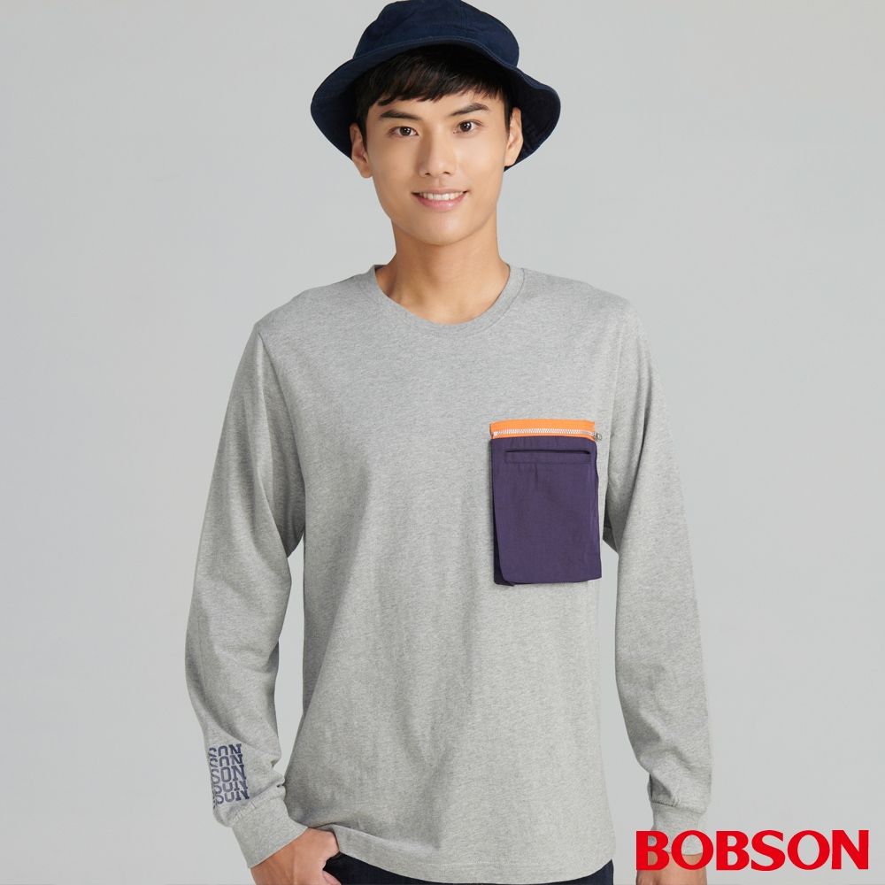 【BOBSON】男款貼口袋上衣 (81002-87)