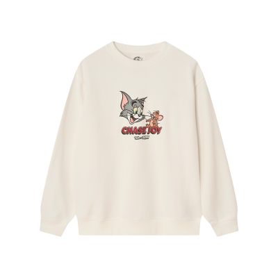 GIORDANO 男裝CHASE JOY印花大學TEE 湯姆貓與傑利鼠系列