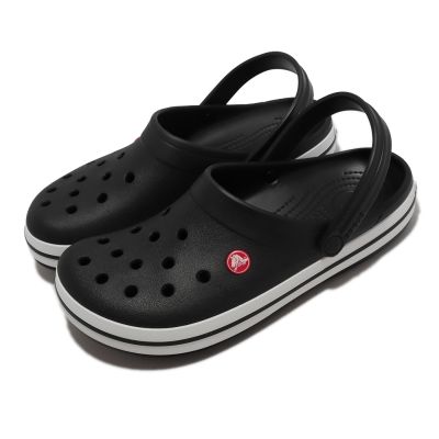 Crocs 涼拖鞋 Crocband 男鞋 女鞋 黑白 線條 洞洞鞋 布希鞋 基本款