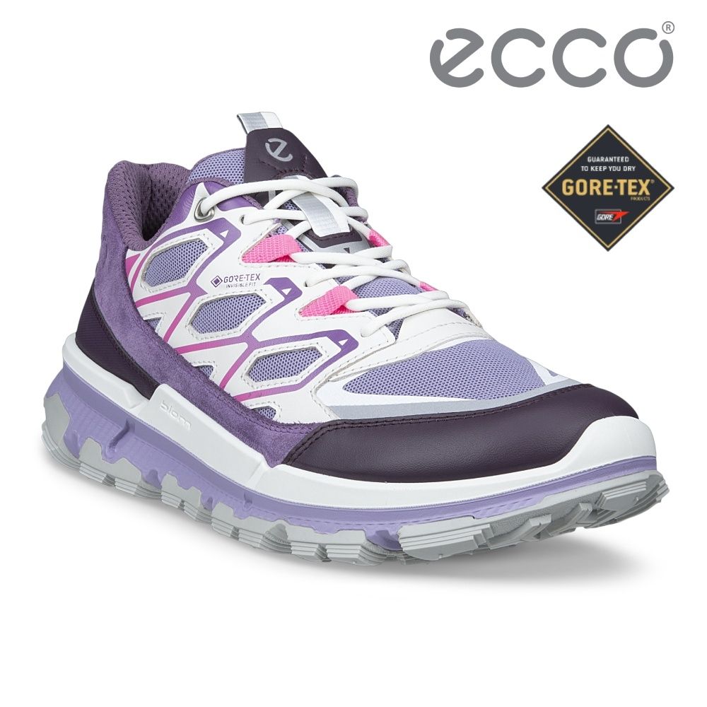 ECCO BIOM 2.2 TRL W 蹤跡健步經典織物皮革防水休閒鞋 女鞋 彩色/紫色