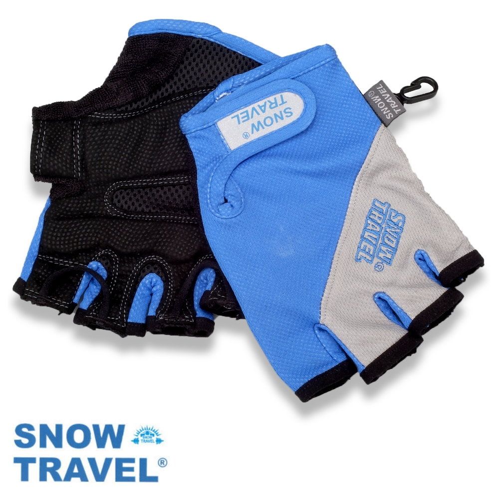 [SNOW TRAVEL] AH-13 德國進口COLDTACK優質單車半指防震止滑手套 (寶藍)