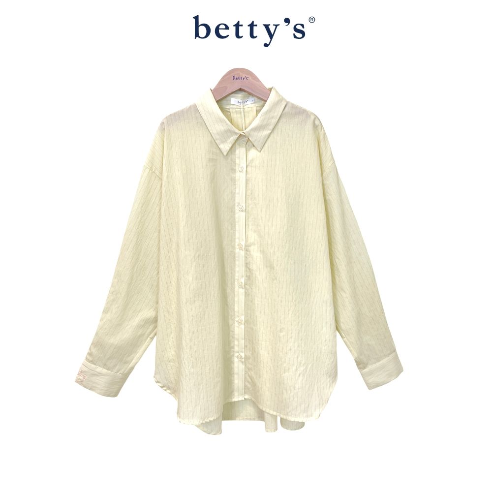 betty’s貝蒂思　 細條紋簡約款長袖襯衫(共三色) (黃色)
