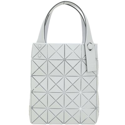 ISSEY MIYAKE PRISM PLUS 三宅一生 BAOBAO 5x4 金粉感幾何手提托特包(淺灰)