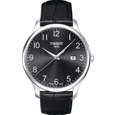 TISSOT 天梭 官方授權 Tradition 懷舊古典時尚腕錶(T0636101605200)黑/42mm 畢業禮物首選