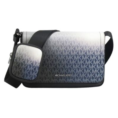 Michael Kors COOPER漸層上掀PVC磁吸斜背/相機包37F5LCOM6B(藍黑)