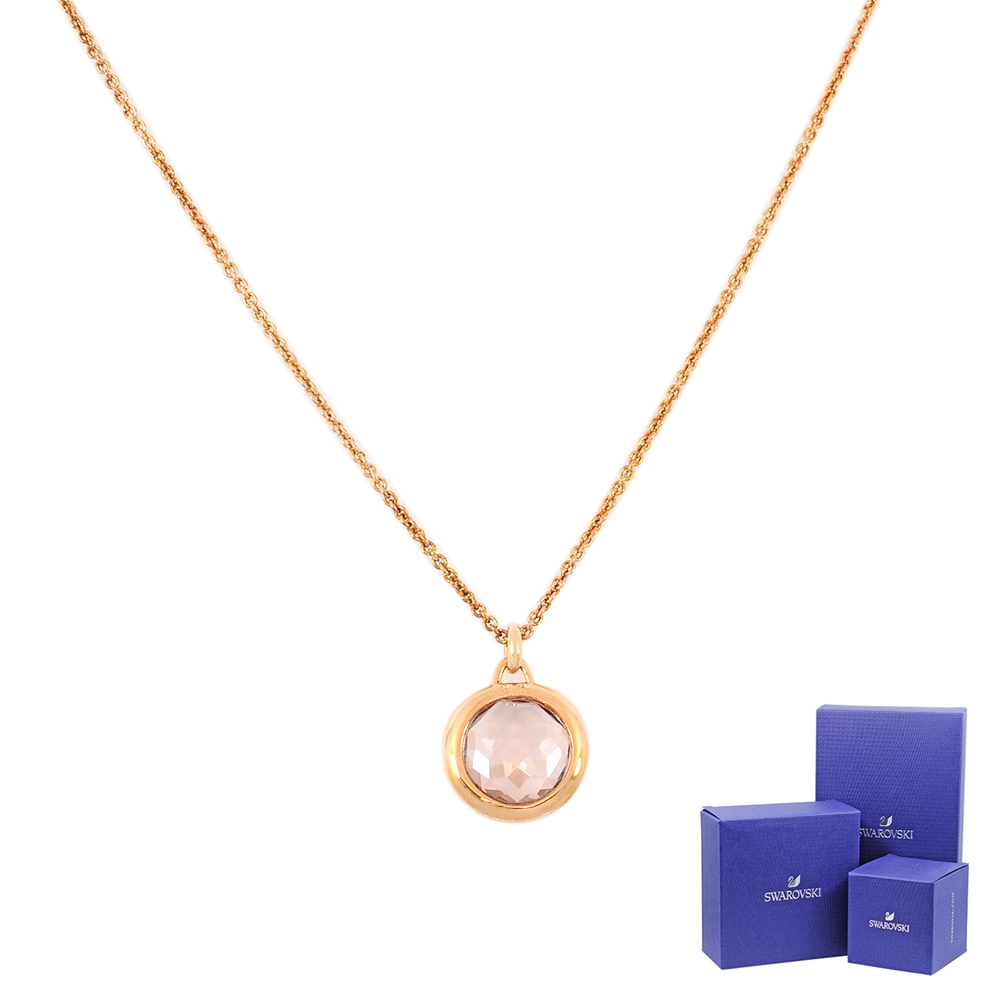 SWAROVSKI 施華洛世奇TAHLIA璀璨粉水晶玫瑰金色項鍊| 項鍊| Yahoo購物中心