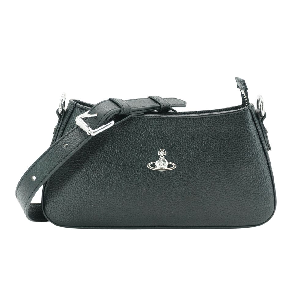 Vivienne Westwood Tasha 銀色星球荔紋面肩背包(黑)