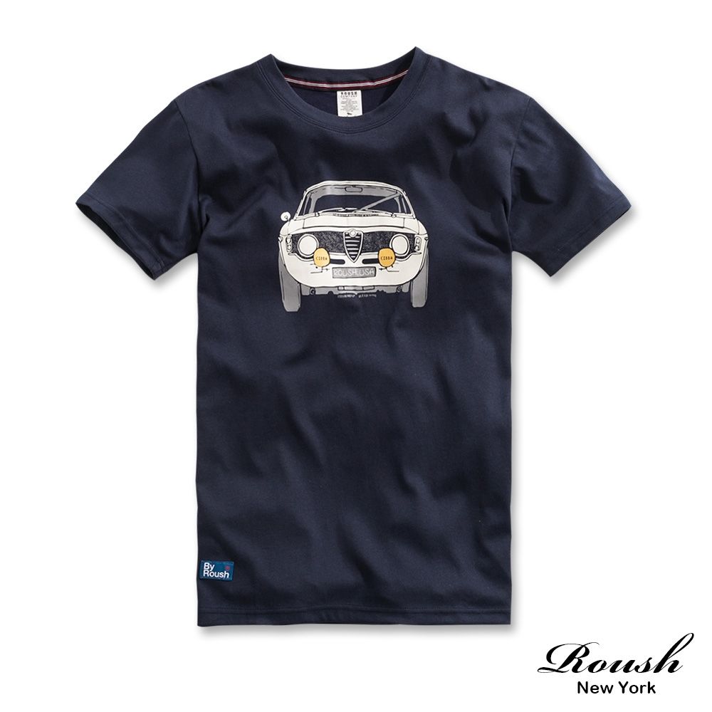 Roush 古董汽車美式膠印短TEE(2611001) (深藍)