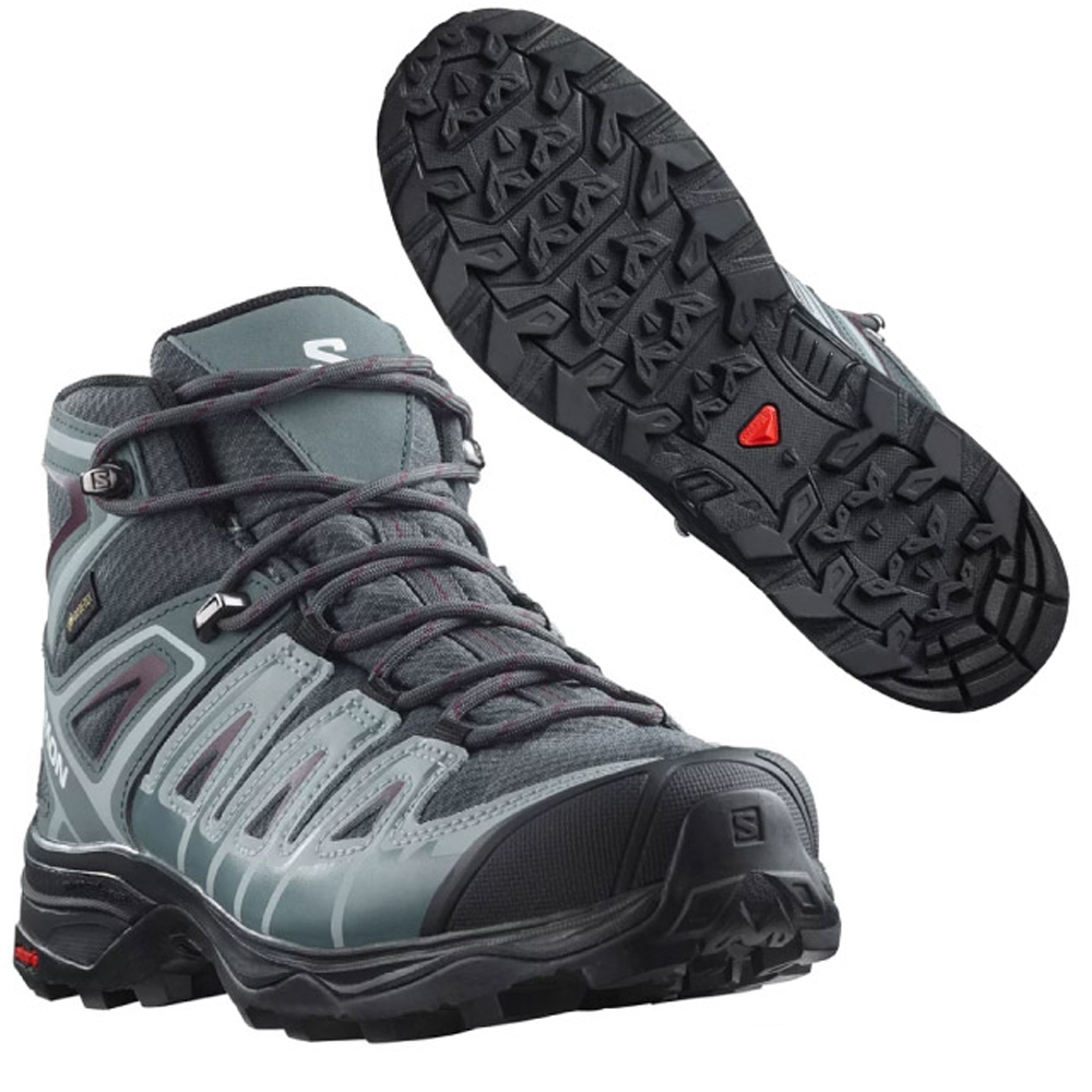 索羅門SALOMON 女X Ultra Pioneer Mid GTX 防水透氣耐磨中筒登山鞋_黑