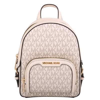 MICHAEL KORS  金字防刮滿版MK手提/後背包(米白)mini