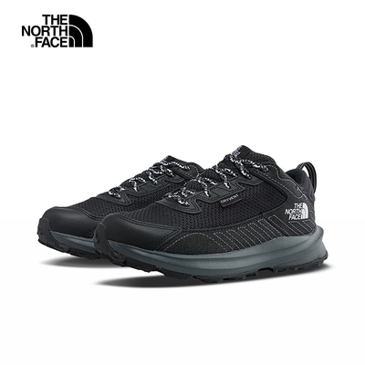 【The North Face 官方旗艦】 北面兒童黑色防水透氣休閒登山鞋｜5LXGKX7