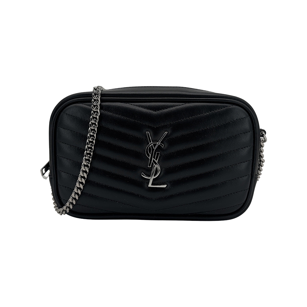 Ysl Lou 小牛皮銀鍊迷你斜背包(748849-黑) | 歐系精品包/配件| Yahoo