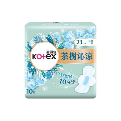 Kotex 靠得住 茶樹沁涼棉(涼感衛生棉) 7包/箱購 (日用 23cm / 28cm)