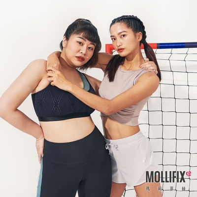 Mollifix 瑪莉菲絲 輕量透網拼接運動短褲 (百搭灰) 暢貨出清、跑步、訓練褲、瑜珈服