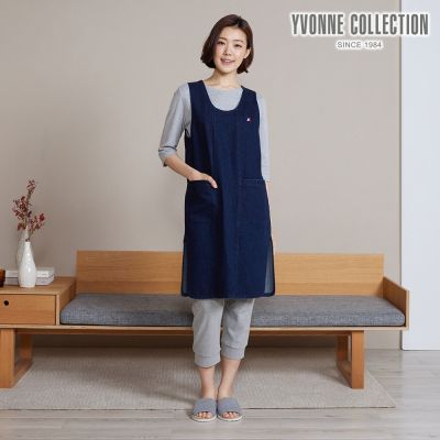 YVONNE 以旺傢飾 梗犬牛仔圍裙-丈青