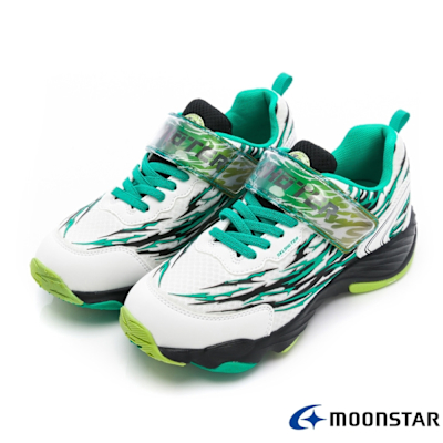 日本月星Moonstar頂級機能童鞋 2E炫技者風技能運動鞋00631白綠(中大童段)19~24.5cm/25年夏款