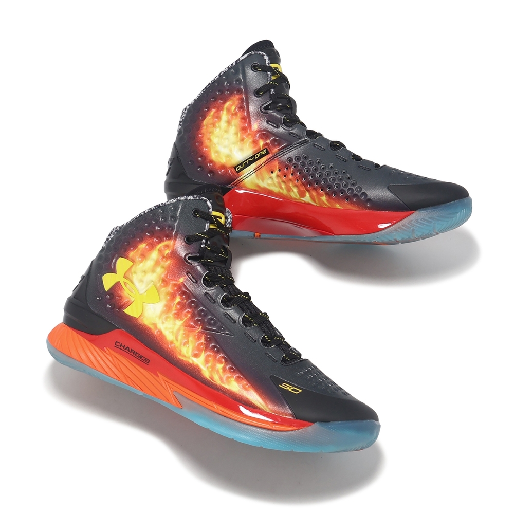Under Armour 籃球鞋Curry Jam 男鞋黑橘紅Curry Jam 高筒緩衝咖哩