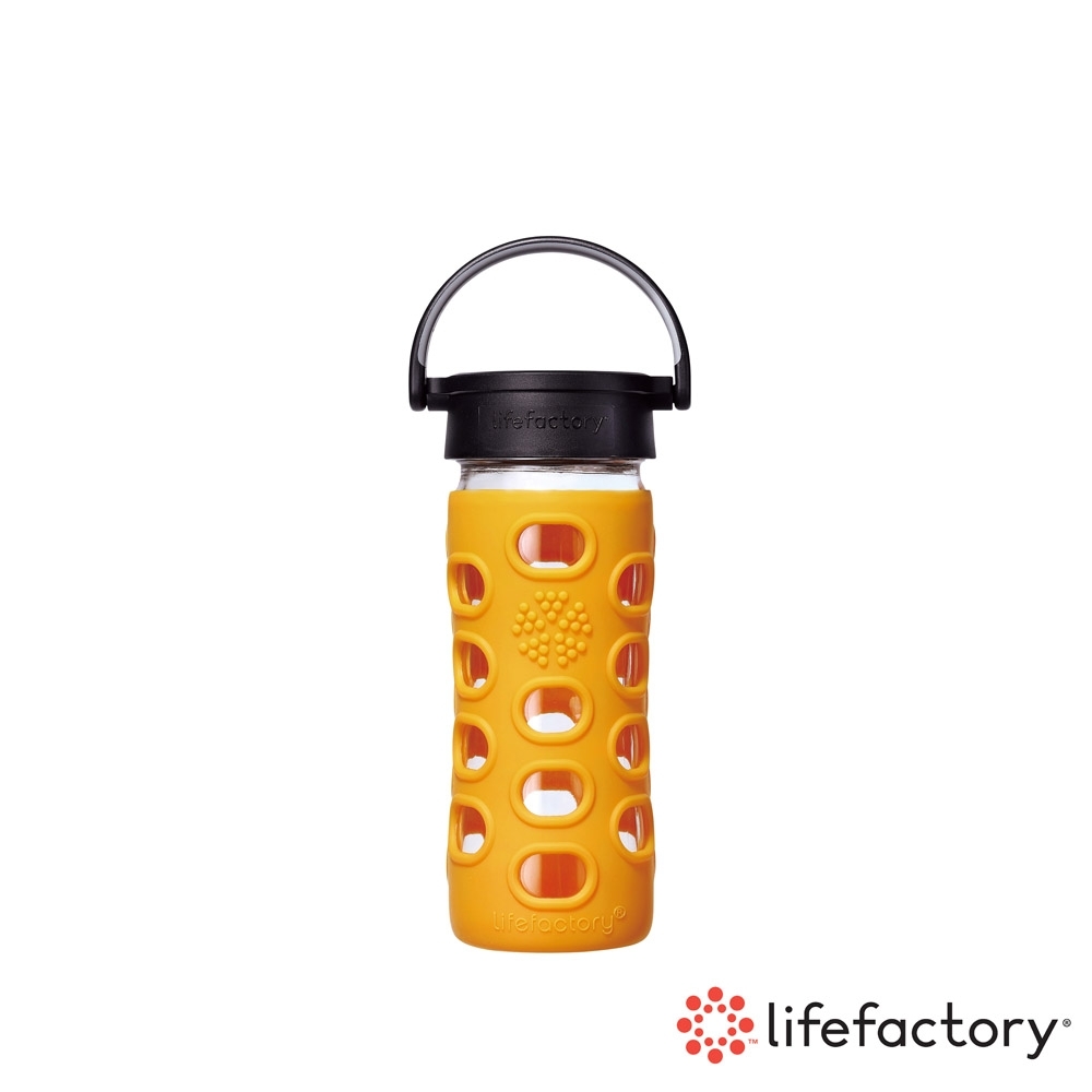  lifefactory 玻璃水瓶平口350ml-黃色(CLAN-350-YLB)