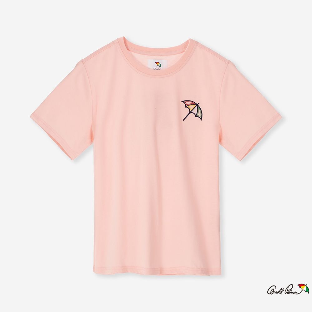 【Arnold Palmer 雨傘】女裝 大傘刺繡圓領短袖T-Shirt（粉紅色）
