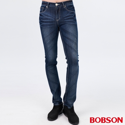 【BOBSON】男款低腰伸縮小直筒褲
