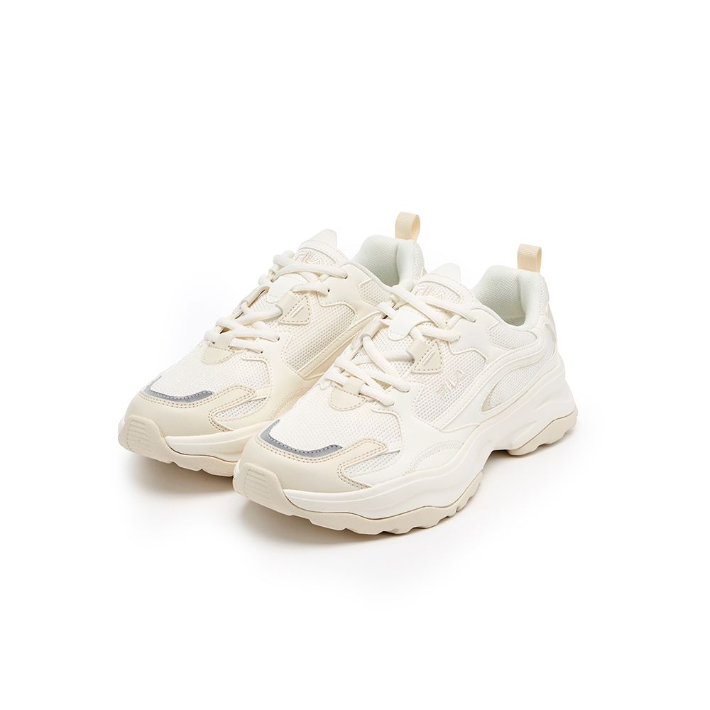 FILA WAVY BLOCK MS 中性運動鞋 #啦啦隊著用款 白/米兩色任選 (4-C612A-100/4-C612A-101) (米)