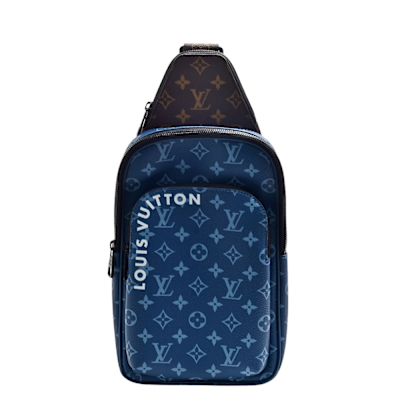 LOUIS VUITTON路易威登 LV M23782經典Avenue NM Monogram帆布斜背胸口包(藍色)