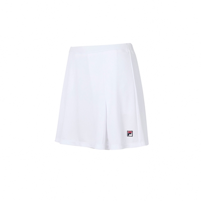 FILA 女抗UV吸濕排汗短裙-白色 5SKY-5007-WT