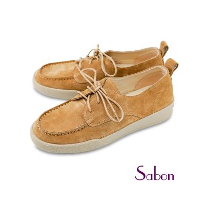 GREEN PINE 輕盈彈力全真皮平底休閒鞋 棕色(10857559)