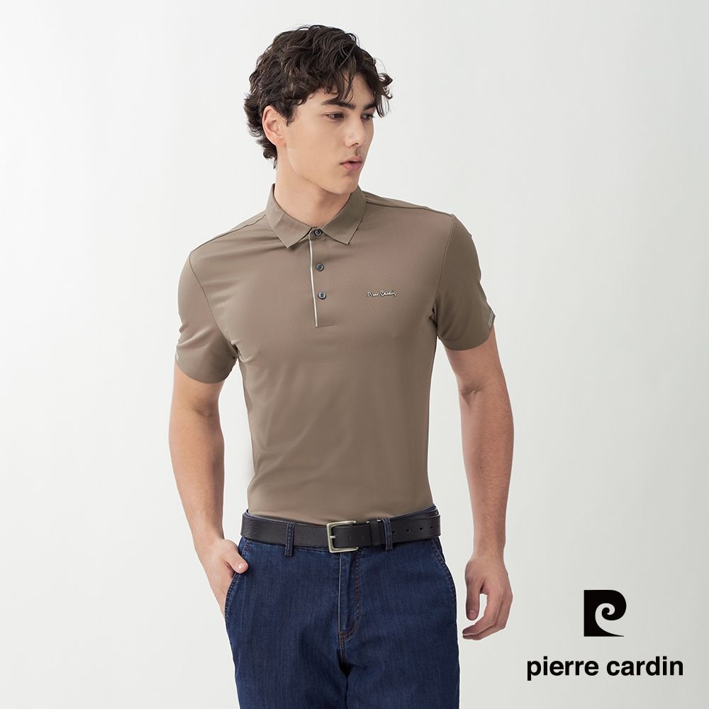 Pierre Cardin皮爾卡登 網路獨家 男款 素色百搭涼感/網眼透氣彈性短袖POLO衫(多色任選) (C款(涼感))