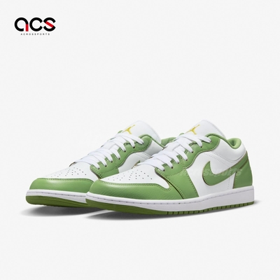 Nike 休閒鞋 Air Jordan 1 Low SE 男鞋 白 綠 CHLOROPHYLL 皮革 AJ1 HF4823-100