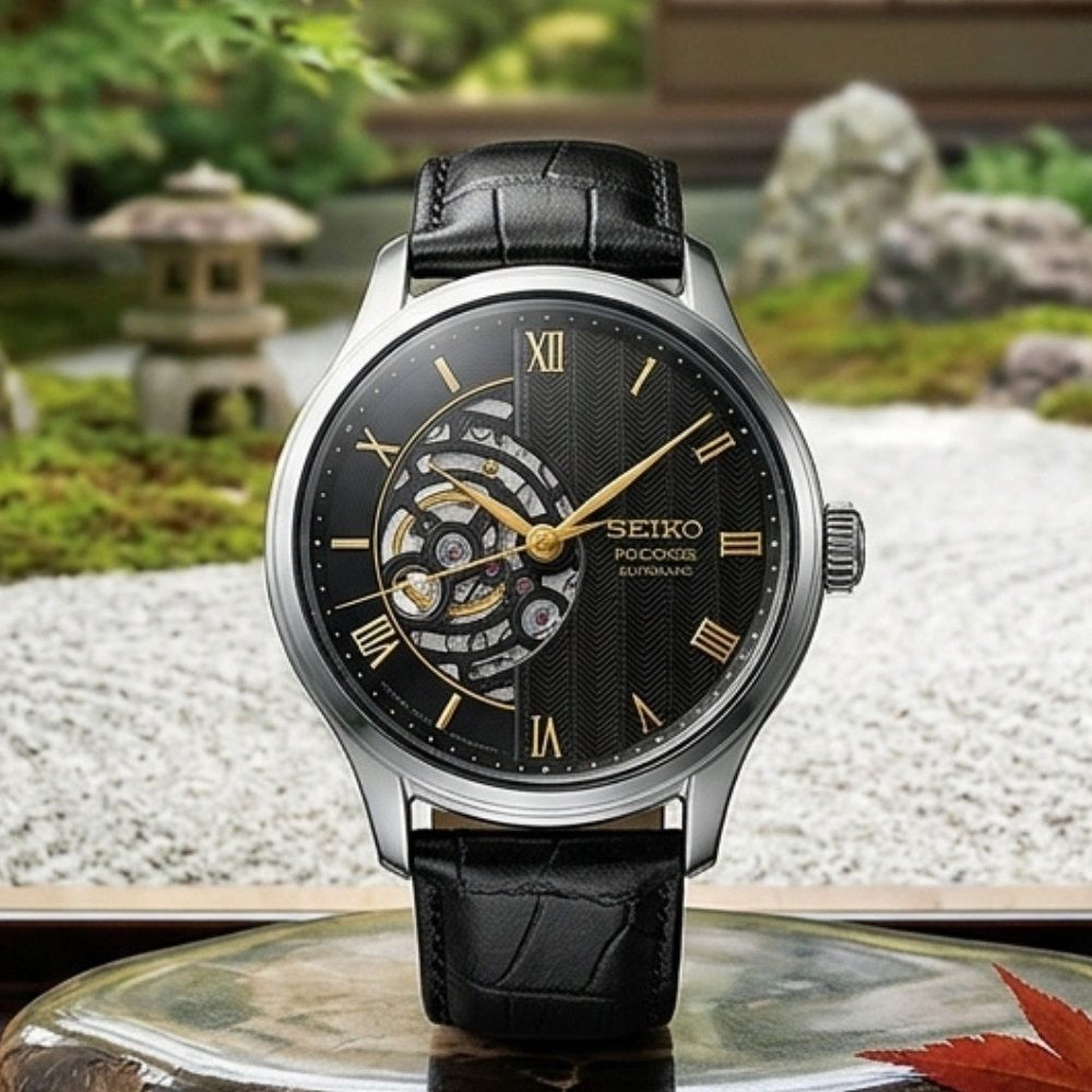 SEIKO 精工 PRESAGE 日式庭園 鏤空機械腕錶 禮物 送禮 4R71-00E0C. HCB008J1