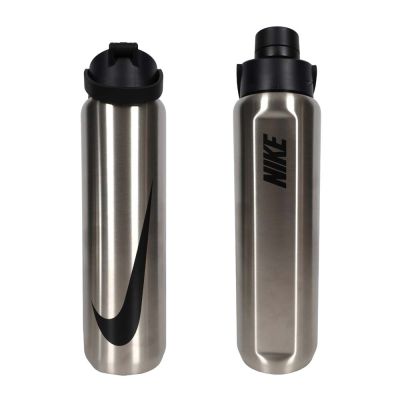 NIKE SS RECHARGE 大口徑保冷瓶24OZ-登山 單車 運動水壺 N101379995324 銀黑