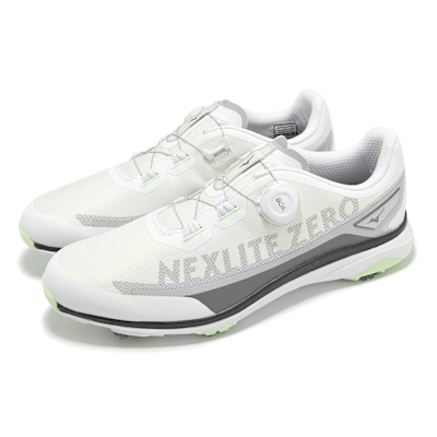 Mizuno 高爾夫球鞋 Nexlite Zero IG Boa 3E 男鞋 寬楦 白灰 旋鈕 輕量 美津濃 51GM2380-35