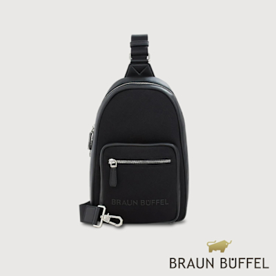 【BRAUN BUFFEL 德國小金牛】台灣總代理 歐瑞恩 胸包-黑色/BF551-22-BK