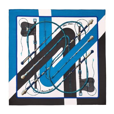 【Hermes 愛馬仕 】Clic-Clac double face大方巾/領巾-90X90cm