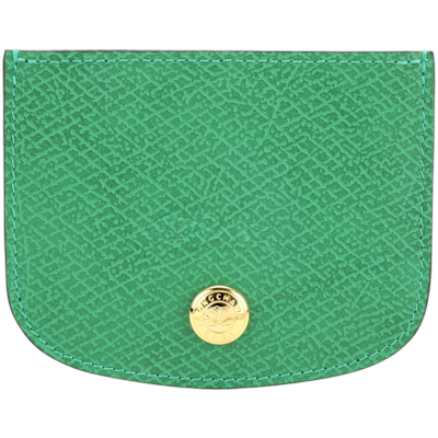 LONGCHAMP EPURE 奔馬壓印LOGO牛皮萬用卡片夾(綠色)