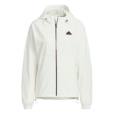 Adidas TECH WV JKT JJ1127 女 連帽 外套 運動 訓練 休閒 實穿 寬鬆 吸濕排汗 米白