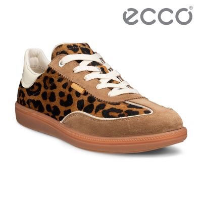 ECCO Soft 11 W 柔酷經典豹紋麂皮皮革手球鞋 女鞋 駝色/豹紋/石灰色