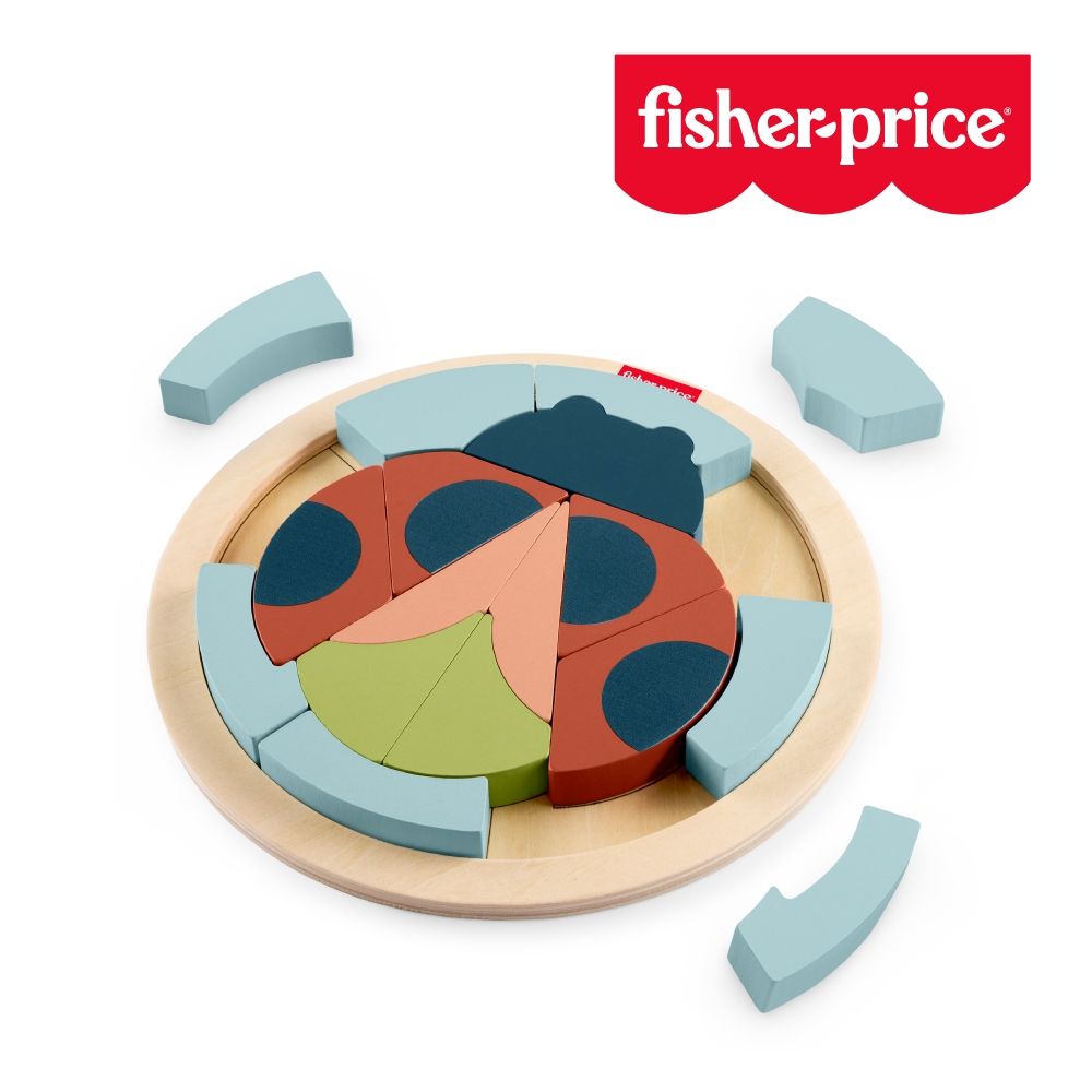 奇哥官方旗艦 Fisher-Price 費雪 木製瓢蟲拼圖